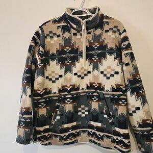 Wrangler Women's Zip Up Sweater - Beige and Gray